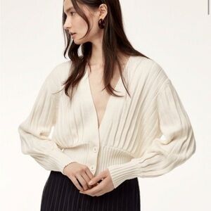 Wilfred Thais Plunge Cream Cardigan Size M